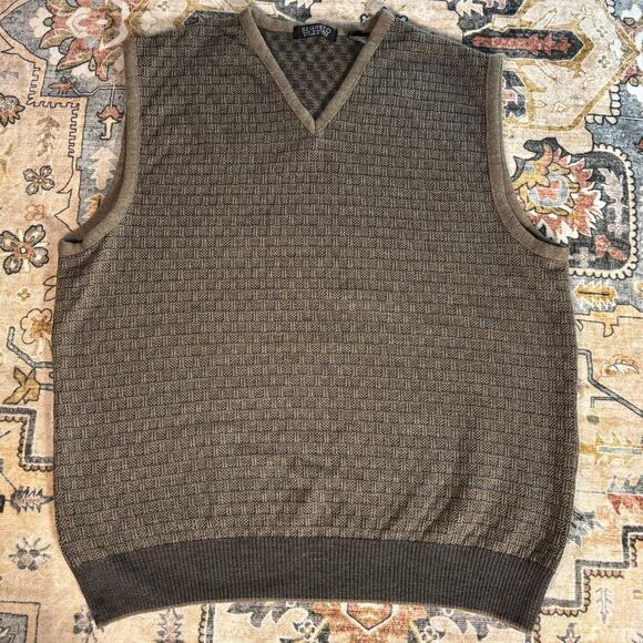 Segreto Vintage Made in Bulgaria 100% Pure Wool Italian Sweater Vest Medium - Picture 1 of 7